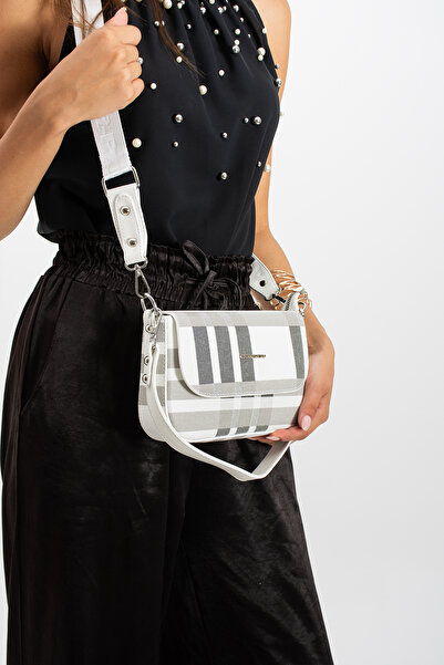 Just Polo New Season Stone Plaid Pattern Baguette Bag (24X13Cm)