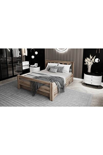 Ninnimo Arya Çift Kişilik 160x200 Yatak Uyumlu Çırağan Çekmeceli Karyola