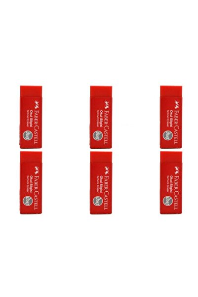 Faber Castell فابر كاستيل ممحاة مدرسية حمراء صغيرة 6 قطع