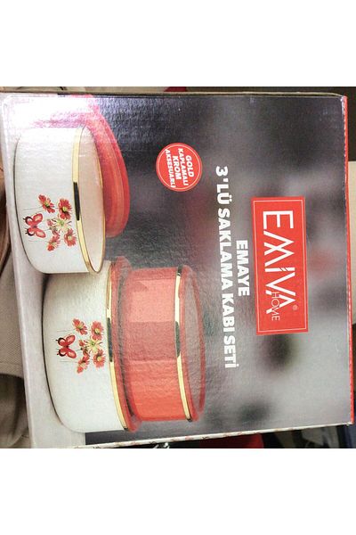 Home Emi̇wa Home Enameled 3-Piece Storage Bottle Set