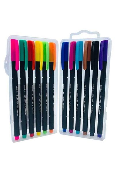 Dong-A P&t Hexaplus Fineliner Pen 12 Colors