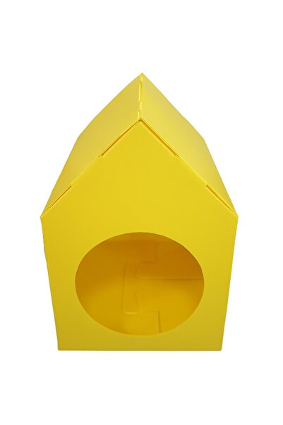 Temel Özel Üretim Plastik Kedi Evi Sarı