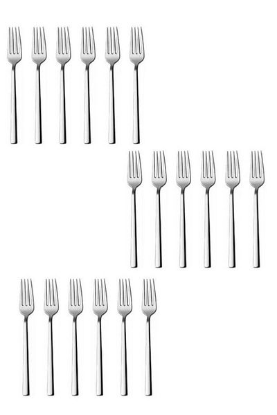 Yüsra Home 18 Pieces Luxury Breakfast and Dessert Fork Stick Model (STAINLESS STEEL)