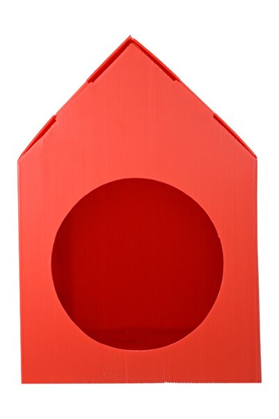 Temel Özel Üretim Plastik Kedi Evi Kırmızı