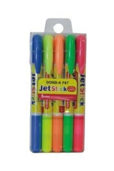 Dong-A Gel Highlighter Jet Stick 5 Pieces Bag