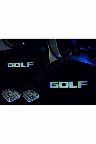 Sm Motors GOLF Araçlar Için Pilli Yapıştırmalı Kapı Altı LED Logo Kutu İçeriğ...