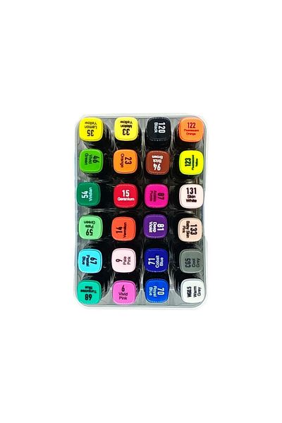 Masis Double Sided Twin Graphic Marker Pen Set 24 Colors