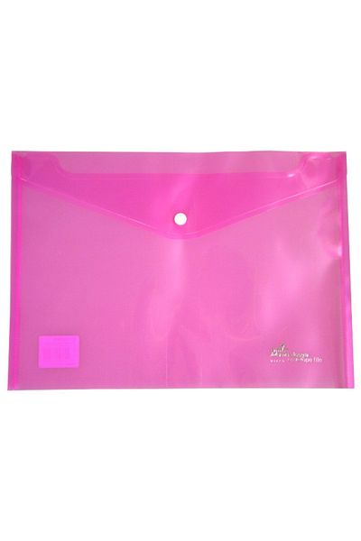 Umix Snap Fastener Transparent Envelope File Pink U1120P-PE