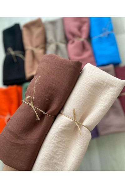 feronis Hijab Γυναικείο Βαμβακερό Σετ Μοντέλο Cazz Shawl 2 τεμαχίων _ Ecru > Καφέ σοκολάτα