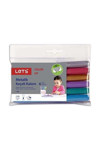 Lets Metallic Felt Tip Pen 6 Colors