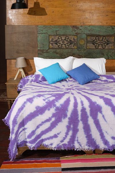OTEXSA 200x220 Muslin Bedspread - 4 Layers, Made with Marbled Art