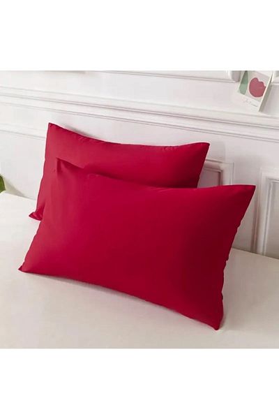 LilaMOON Claret Red Ranforce Fabric Pillow Case - Cotton (2 PCS)