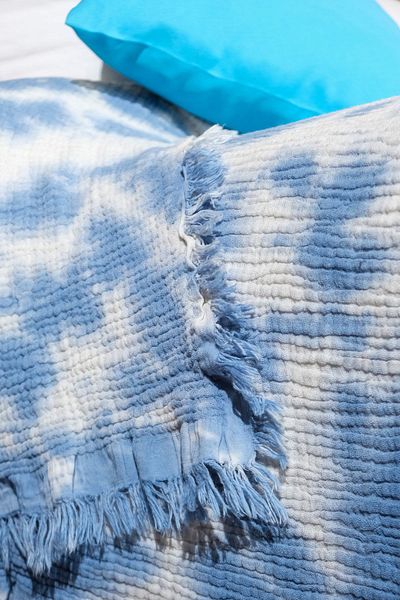 OTEXSA 200x220 Muslin Bedspread - 4 Layers, Made with Marbled Art