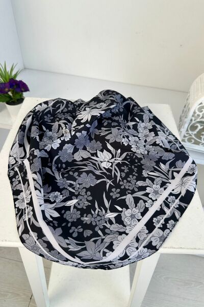 KUQOS Yonca Desenli Bandana/Fular Siyah