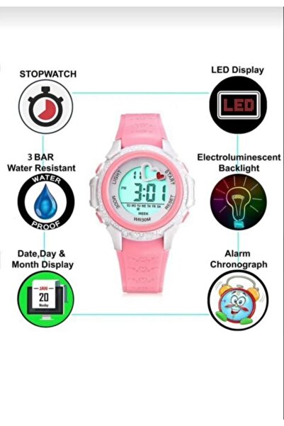 G Sport POLO 30Mt Water Resistant Digital Children's Wristwatch - Light, Alarm, Stopwatch and Calendar
