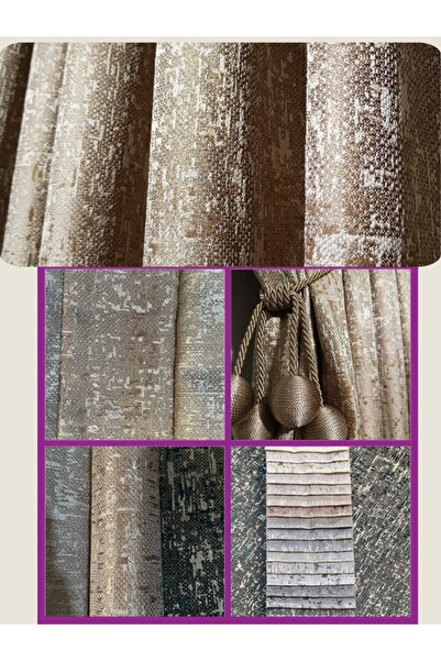 MebelPort Curtain Perla Patterned Background Jacquard Curtain - Single Wing, Tight Pleated (1 X 3)