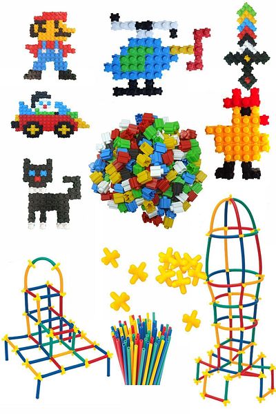 toysnet 2in1 Educational Toy Super Set - Bamboo Sticks 300 Pieces & Tick Tock Box 250 Pieces