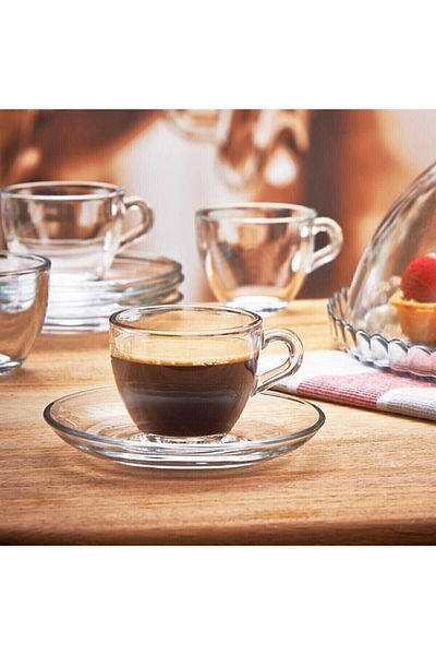 Paşabahçe Basic Set of 6 Tea Coffee Large Cup Set 238 ml - 12 Pieces - 6 Persons - 97948