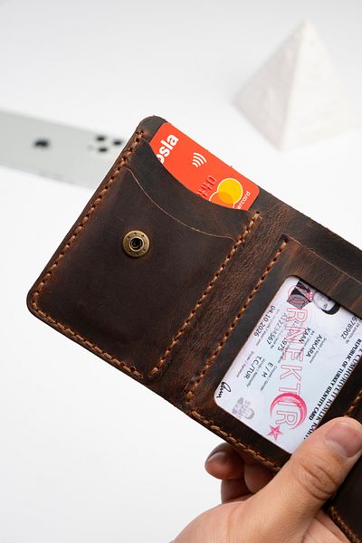 Niki Leather Кожен портфейл Ramos в кафяв цвят, държач за карти