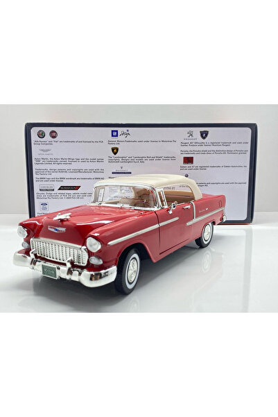 Motor Max 1.18 ÖLÇEK MOTORMAX MARKA LİSANSLI 1955 CHEVROLET BEL AİR  KIRMIZI ...
