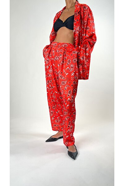 HANGOUT HAREM PANTOLON - Fireheart, Saten, Bandana Desenli, Şalvar Pantolon