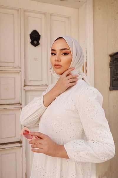 MODA BTL Κέντημα Lace Scallop Μακρύ Φόρεμα