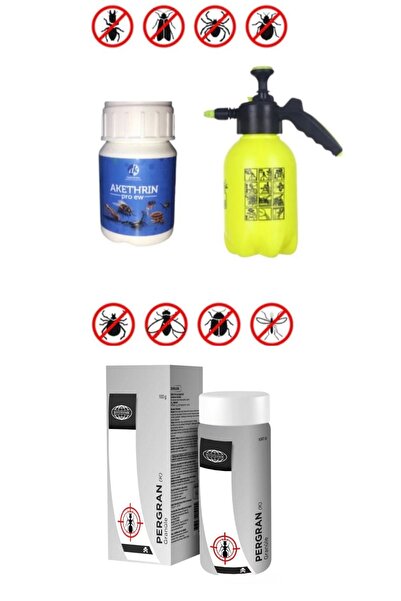 UCF TARIM Kümes Kulube Tüm Hayvanlar Için Ilaçlama Seti/akethrinpro 2lt Ilaçlama Pompası/pergran100toz