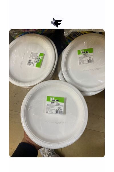 FİGANLAR Large Size Back to Nature Cardboard Plate 22.5 cm 10 Pieces