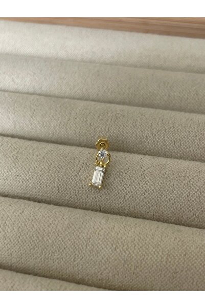 Sade Accessory Ucu Sallantılı Dikdörtgen Taşlı Piercing