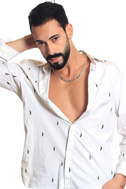 LABALABA Men's Lacquer Silver Color Plated Thick Chain Necklace