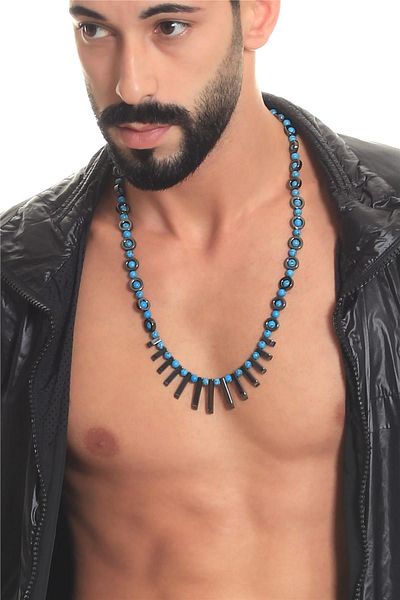 LABALABA Men's Natural Stone Handmade Design Necklace
