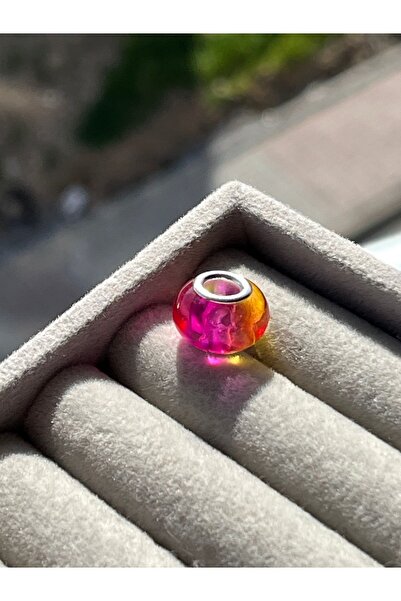 asaf Pembe turuncu murano ( gün ışığı murano charm )