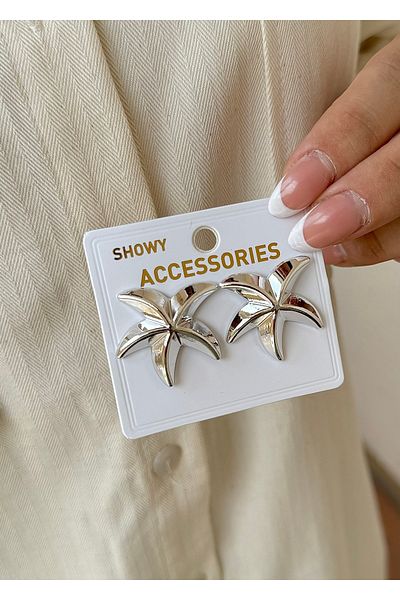 takıtarzım Starfish Silver Women's Earrings
