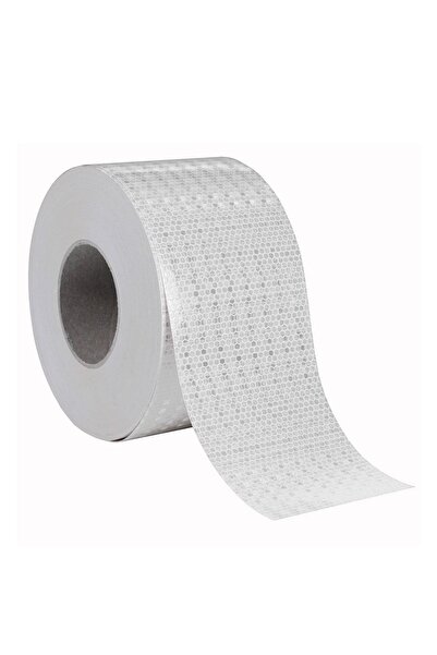 NZB شريط تحذيري عاكس بطول 3 أمتار، شريط تحذيري عاكس 10 سم أبيض