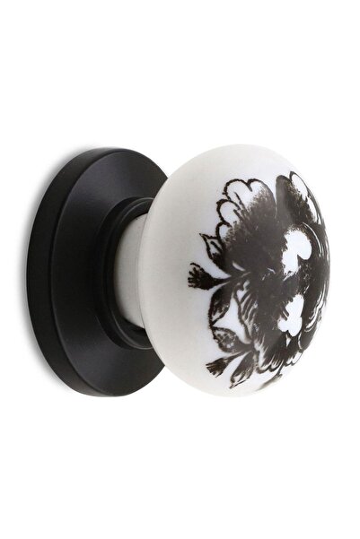 NZB Mobilya Çekmece Dolap Kapak Kulpu Kulbu Beyaz Siyah Desenli Polimer Kulp