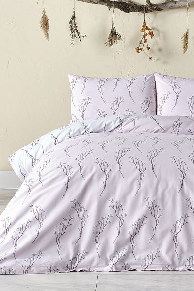 Doqu Home طقم غطاء لحاف فردي من فيستيفال نرجس - بودرة
