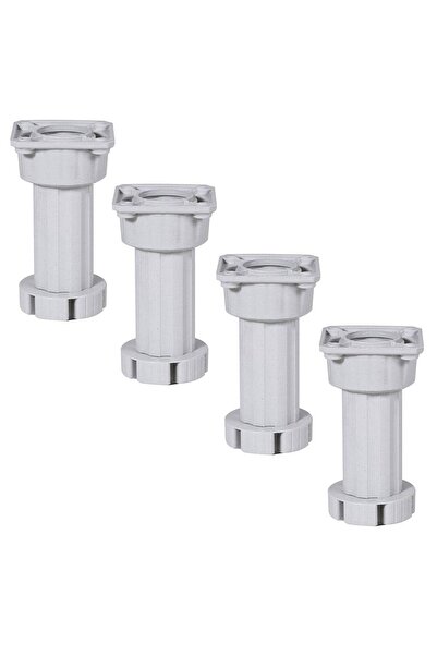 NZB (4 Pieces) Furniture Table Pouf Coffee Table TV Unit Leg Adjustable Gray ...
