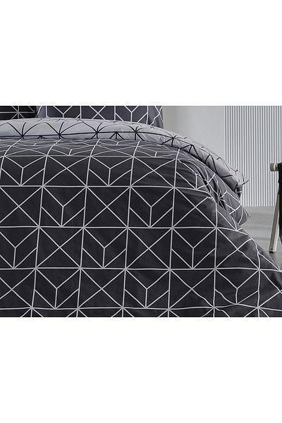 Doqu Home طقم غطاء لحاف Ranforce Polka فردي - أنثراسايت
