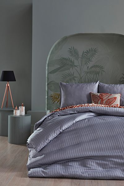Doqu Home Комплект сатенени пликчета за завивка Artline - Двоен размер "king size", Сив