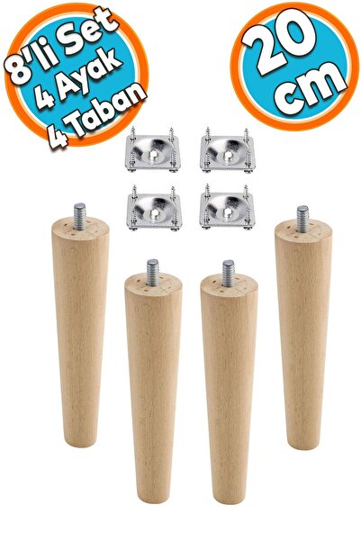 NZB Ahşap Mobilya Koltuk Kanepe Sehpa Masa Ayağı Ayakları M8 Civatalı 20 Cm B...