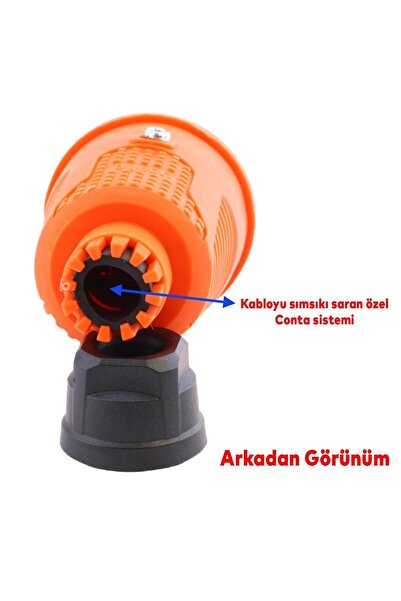 NZB Monofaze Kauçuklu Kablo Bahçe Dış Mekan Korunaklı IP54 Sağlam Su Geçirmez Turuncu Dişi Fiş Tek 16A