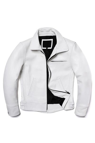 NYC GİYİM TEKSTİL Genuine Leather White Coat