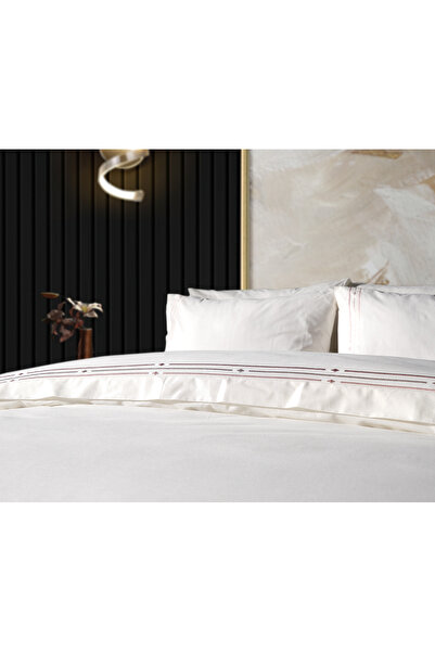 Doqu Home Zelda Embroidered Double Duvet Cover Set - Powder