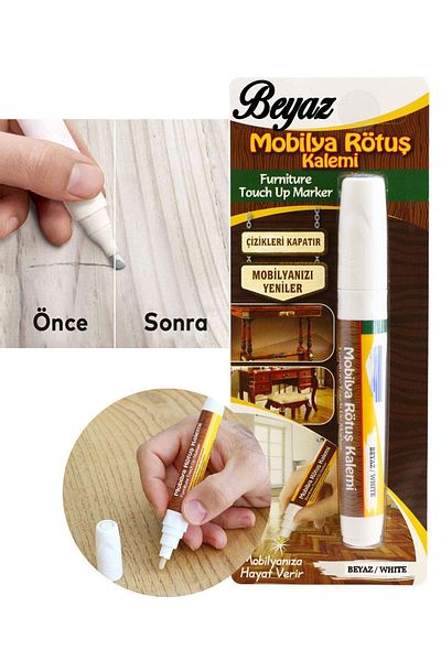 NZB Furniture Touch-Up Pen Wooden Table Coffee Table Cabinet Touch-Up Pen Scratch Remover Crack Closer Touch-Up White