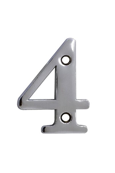 NZB رقم باب فولاذي 5 سم كروم لامع رقم 4