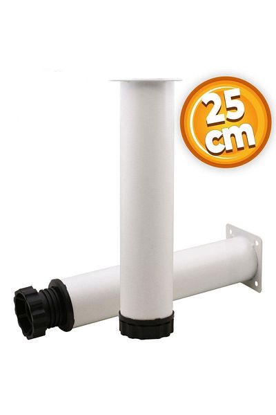 NZB 25 cm White Leg - Sofa Base Armchair with Adjustable Metal Support