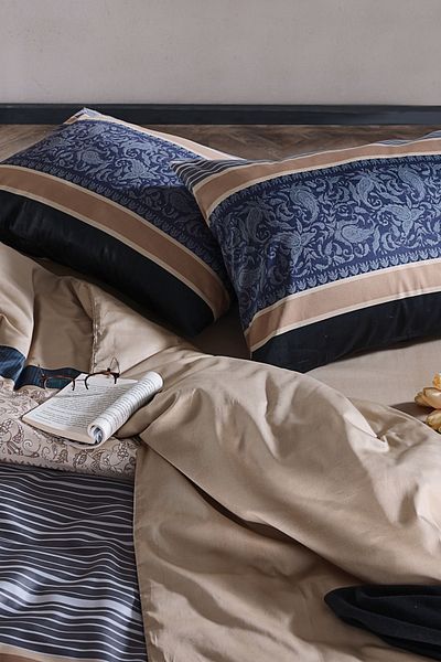 Doqu Home Σετ Παπλωματοθήκη Σατέν Clair Διπλό - Μπεζ