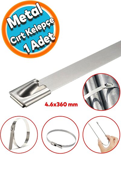 NZB Cırt Kelepçe Metal Paslanmaz Çelik Kablo Zip Bağı Çok Amaçlı Bağlama 4.6x...