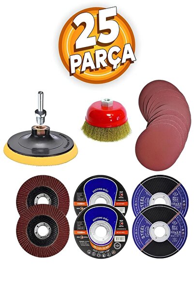 Badem10 25 Parça Spiral Avuç İçi Taşlama Cırt El Zımpara Ucu Kağıdı İnox Meta...