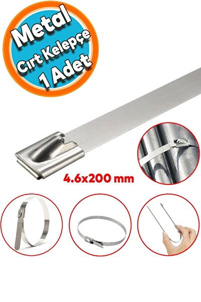 NZB Cırt Kelepçe Metal Paslanmaz Çelik Kablo Zip Bağı Çok Amaçlı Bağlama 4.6x...